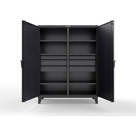 Strong Hold® Double Shift Storage Cabinet with 6 Drawers 12 GA 60" W x 24" D x 78" H Black 