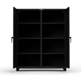 Strong Hold Products 56-DS-246-L-RAL9005 Stronghold Double Shift Industrial Cabinet 60"W x 24"D x 75"H , Black image.