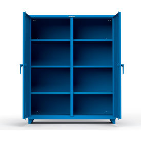 Strong Hold Products 56-DS-246-L-RAL5001 Stronghold Double Shift Industrial Cabinet 60"W x 24"D x 75"H , Blue image.