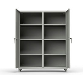 Strong Hold Products 56-DS-246-L-RAL7037 Stronghold Double Shift Industrial Cabinet 60"W x 24"D x 75"H , Gray image.