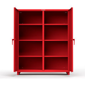Strong Hold Products 56-DS-246-L-RAL3001 Stronghold Double Shift Industrial Cabinet 60"W x 24"D x 75"H , Red image.