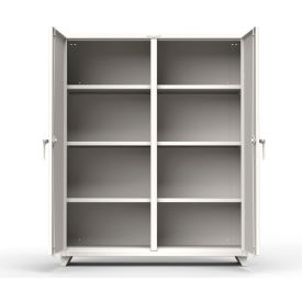 Strong Hold Products 56-DS-246-L-RAL9003 Stronghold Double Shift Industrial Cabinet 60"W x 24"D x 75"H , White image.