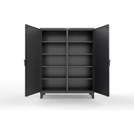 Strong Hold® Double Shift Storage Cabinet with 8 Shelves 12 GA 60" W x 24" D x 78" H Black 