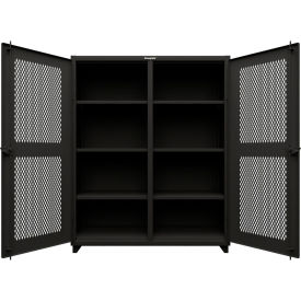 Strong Hold® Double Shift Ventilated Diamond Cabinet 14 GA 60" W x 24" D x 75" H Black 