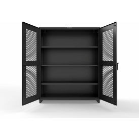 Strong Hold® HD Stationary Ventilated Cabinet w/4 Compartments 60"W x 24"D x 75"H Black 