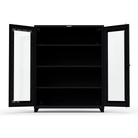 Strong Hold Products 56-LD-243-L-RAL9005 Stronghold Clearview Industrial Cabinet 60"W x 24"D x 75"H , Black image.