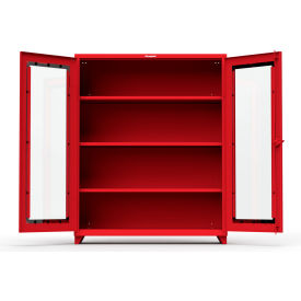 Strong Hold Products 56-LD-243-L-RAL3001 Stronghold Clearview Industrial Cabinet 60"W x 24"D x 75"H , Red image.