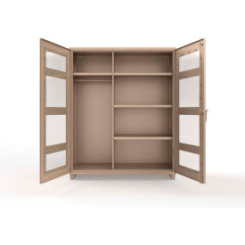 Strong Hold® Extra Heavy Duty Clearview Uniform Cabinet 60"W x 24"D x 75"H Beige 