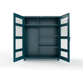 Strong Hold® Extra Heavy Duty Clearview Uniform Cabinet 60"W x 24"D x 75"H Blue 