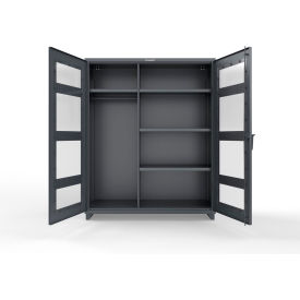 Strong Hold® Extra Heavy Duty Clearview Uniform Cabinet 60"W x 24"D x 75"H Dark Gray 