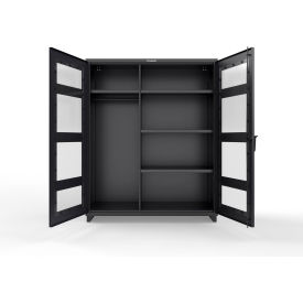 Strong Hold® Extra Heavy Duty Clearview Uniform Cabinet 60"W x 24"D x 75"H Black 
