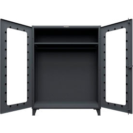 Strong Hold® Clearview Uniform Cabinet with Hanger Rod  60"W x 24"D x 78"H Dark Gray 