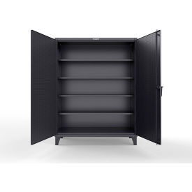 Strong Hold® Extreme Duty Cabinet Double Door with 6 Drawers 60"W x 24"D x 78"H Black 