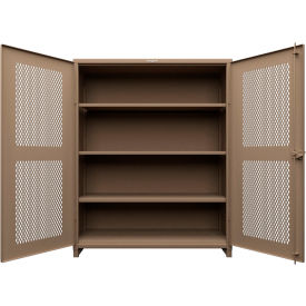 Strong Hold® HD Stationary Ventilated Cabinet w/3 Shelves 6 Drawers 60"W x 24"D x 75"H Beige 
