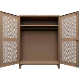 Strong Hold® Ventilated (Diamond) Cabinet w/ 6 Half-Width Drawers 60"W x 24"D x 78"H Beige 