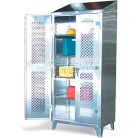 Strong Hold Products 56-V-244SS Strong Hold® Heavy Duty Cabinet 56-V-244SS - Stainless Steel with Ventilated Doors 60 x 24 x 78 image.