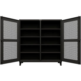 Strong Hold® Extreme Duty Diamond Uniform Cabinet with Hanger Rod 60"W x 24"D x 78"H Black 