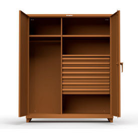 Strong Hold Products 56-W-243-7DB-L-RAL8008 Stronghold Industrial Uniform Cabinet with 7 Drawers 60"W x 24"D x 75"H , Brown image.