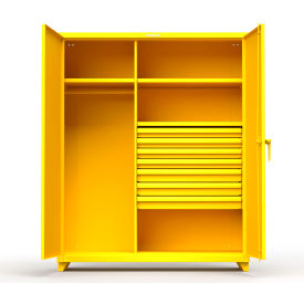 Strong Hold Products 56-W-243-7DB-L-RAL1021 Stronghold Industrial Uniform Cabinet with 7 Drawers 60"W x 24"D x 75"H , Yellow image.