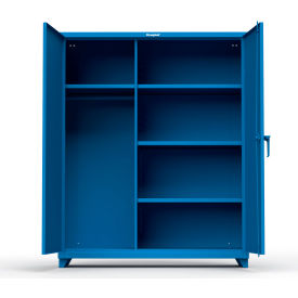 Strong Hold Products 56-W-244-L-RAL5001 Stronghold Industrial Uniform Cabinet with 4 Shelves 60"W x 24"D x 75"H , Blue image.
