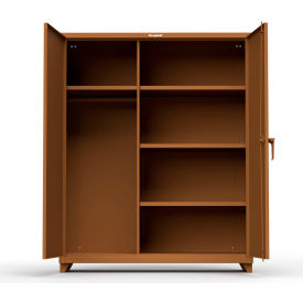 Strong Hold Products 56-W-244-L-RAL8008 Stronghold Industrial Uniform Cabinet with 4 Shelves 60"W x 24"D x 75"H , Brown image.