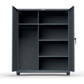 Strong Hold Products 56-W-244-L-RAL7024 Stronghold Industrial Uniform Cabinet with 4 Shelves 60"W x 24"D x 75"H , Dark Gray image.