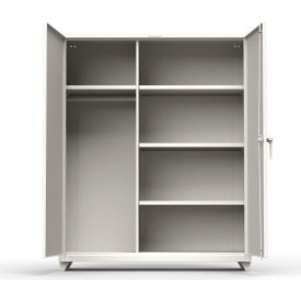 Strong Hold Products 56-W-244-L-RAL9003 Stronghold Industrial Uniform Cabinet with 4 Shelves 60"W x 24"D x 75"H , White image.