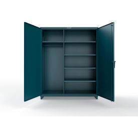 Strong Hold® Extra Heavy Duty Uniform Cabinet w/5 Shelves 60"W x 24"D x 75"H Blue 
