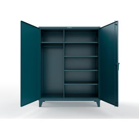 Strong Hold® Extra Heavy Duty Uniform Cabinet w/5 Shelves 60"W x 24"D x 78"H Blue 