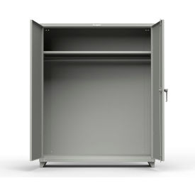 Strong Hold Products 56-WR-241-L-RAL7037 Stronghold Industrial Uniform Cabinet with Full Width Rod 60"W x 24"D x 75"H , Gray image.