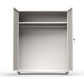 Strong Hold Products 56-WR-241-L-RAL9003 Stronghold Industrial Uniform Cabinet with Full Width Rod 60"W x 24"D x 75"H , White image.