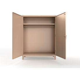 Strong Hold® Extra Heavy Duty Uniform Cabinet w/ Hanger Rod 60"W x 24"D x 78"H Beige 