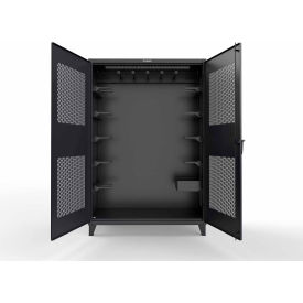 Strong Hold® Extreme Duty Rigging Cabinet with Ventilated Doors 60"W x 24"D x 90"H Black 
