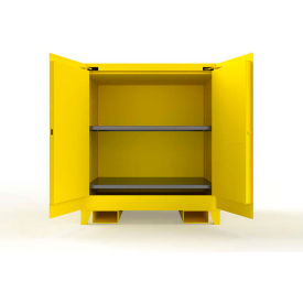 Strong Hold® Flammable Safety Cabinet Self Close 60 Gallon Cap. 43"W x 34"D x 49"H Yellow 