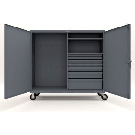 Strong Hold® Extreme Duty Mobile Rigging Cabinet 12 Gauge 72"W x 24"D x 68"H Dark Gray 