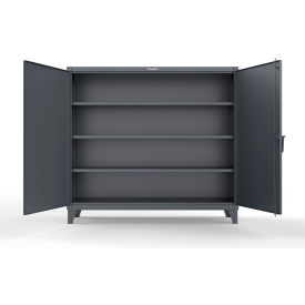 Strong Hold® Extreme Duty Cabinet with 3 Shelves 72"W x 24"D x 66"H Dark Gray 