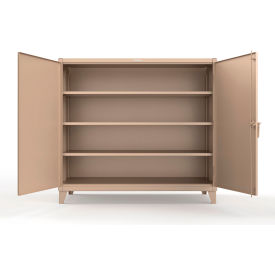 Strong Hold® Extreme Duty Cabinet with 3 Extra Deep Shelves 72"W x 36"D x 66"H Beige 