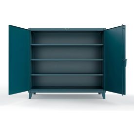 Strong Hold® Extreme Duty Cabinet with 3 Extra Deep Shelves 72"W x 36"D x 66"H Blue 