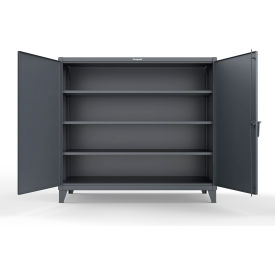 Strong Hold® Extreme Duty Cabinet with 3 Extra Deep Shelves 72"W x 36"D x 66"H Dark Gray 