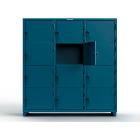 Strong Hold® 4-Tier 12 Door Extra Heavy Duty Locker 72"W x 24"D x 75"H Blue Assembled 