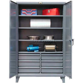 Strong Hold Products 66-244-6/5DB Strong Hold® Heavy Duty Storage Cabinet 66-244-6/5DB - With Drawers 72 x 24 x 78 image.