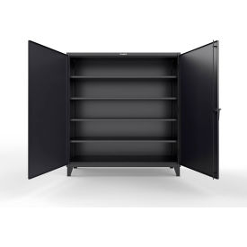 Strong Hold® HD Steel Storage Cabinet with 4 Shelves 72"W x 24"D x 78"H Black 