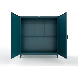 Strong Hold® HD Steel Rigging Cabinet with Hooks 72"W x 24"D x 78"H Blue 