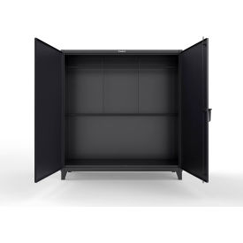 Strong Hold® HD Steel Rigging Cabinet with Hooks 72"W x 24"D x 78"H Black 