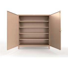 Strong Hold® HD Steel Storage Cabinet with 4 Deep Shelves 72"W x 30"D x 78"H Beige 