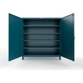 Strong Hold® HD Steel Storage Cabinet with 4 Deep Shelves 72"W x 30"D x 78"H Blue 