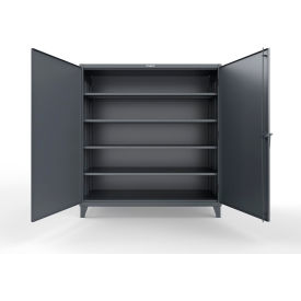 Strong Hold® HD Steel Storage Cabinet with 4 Deep Shelves 72"W x 30"D x 78"H Dark Gray 