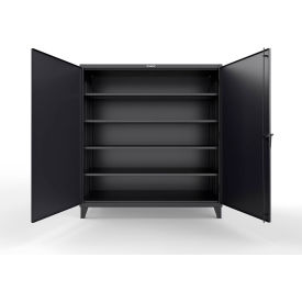 Strong Hold® HD Steel Storage Cabinet with 4 Deep Shelves 72"W x 30"D x 78"H Black 