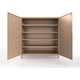 Strong Hold® HD Steel Storage Cabinet with 4 Extra Deep Shelves 72"W x 36"D x 78"H Beige 