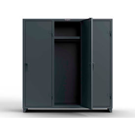 Strong Hold Products 66-3D-24-1T-L StrongHold® 1-Tier 3 Door Locker, 72"W x 24"D x 75"H, Gray, Assembled image.